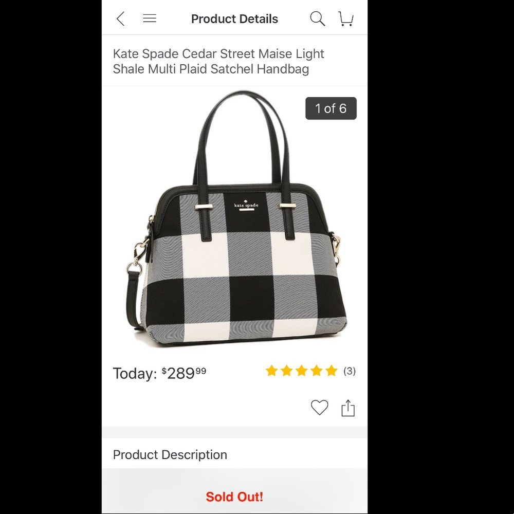 Kate Spade Cedar Street Plaid Maise Satchel